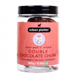 Urban Platter Double Chocolate Chunk Gourmet Chunky Cookies  Plastic Jar  185 grams